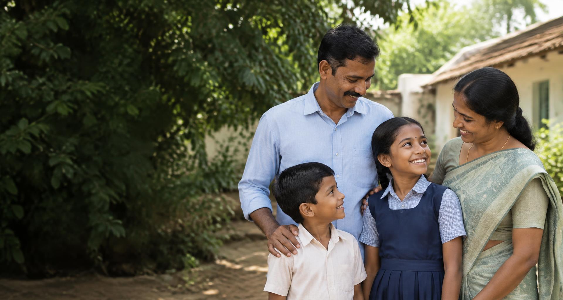 Illustrative image of an Indian family sharing a happy moment